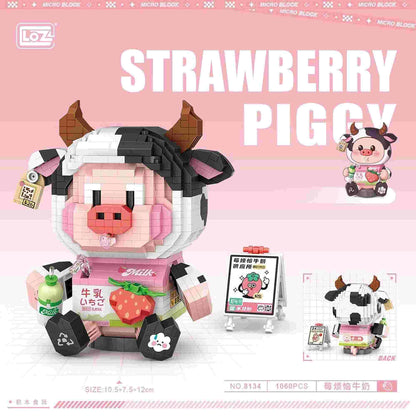 LOZ Strawberry Piggy (8134) Mini Diamond Blocks Bricks Educational Hobbies Toy