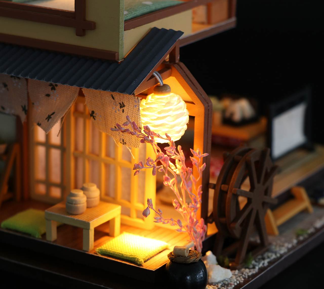 DIY M034 'Karuizawa's forest holiday‘ Wooden Kids Toy Miniature Dollhouse Furniture Kits w/ LEDs and Dust Proof Cover and Glue