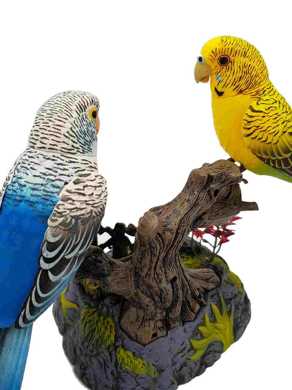 A Pair of the Ensemble Birds Beautiful Birds Melopsittacus Undulatus Electric Sound Control Parrot Pen Pencil Holder Pet Toys