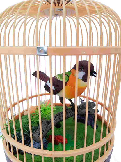 Sound Control Function Bird Pets in the Cage Music Singing Bird Baby Toys Christmas Gift for Kids