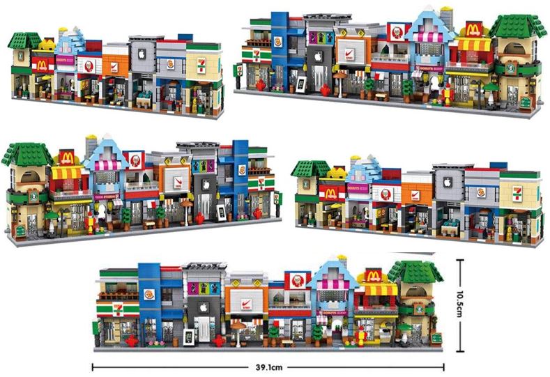 LOZ BUNDLE of 20 SHOPS- Mini Block Shopping Street Building Block Shop
