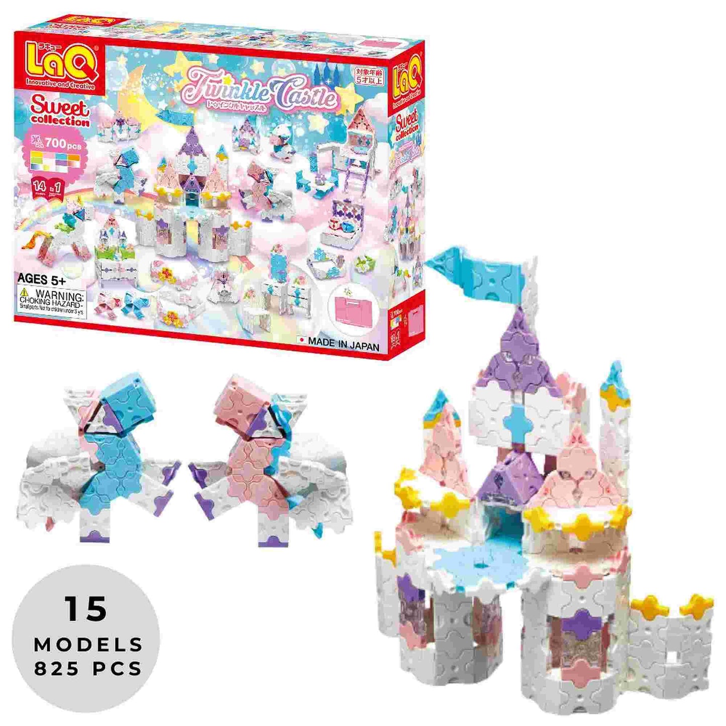 LaQ SWEET COLLECTION TWINKLE CASTLE - 14 MODELS, 700 PIECES